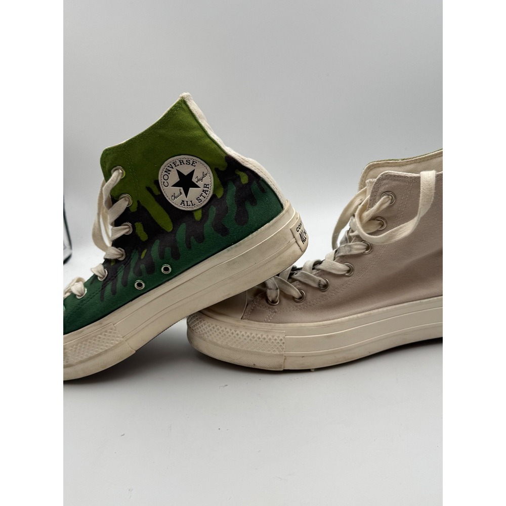 Converse Chuck Taylor All Star High Top Green Black‎ Slime Drip Graphic Sneakers - Picture 1 of 11